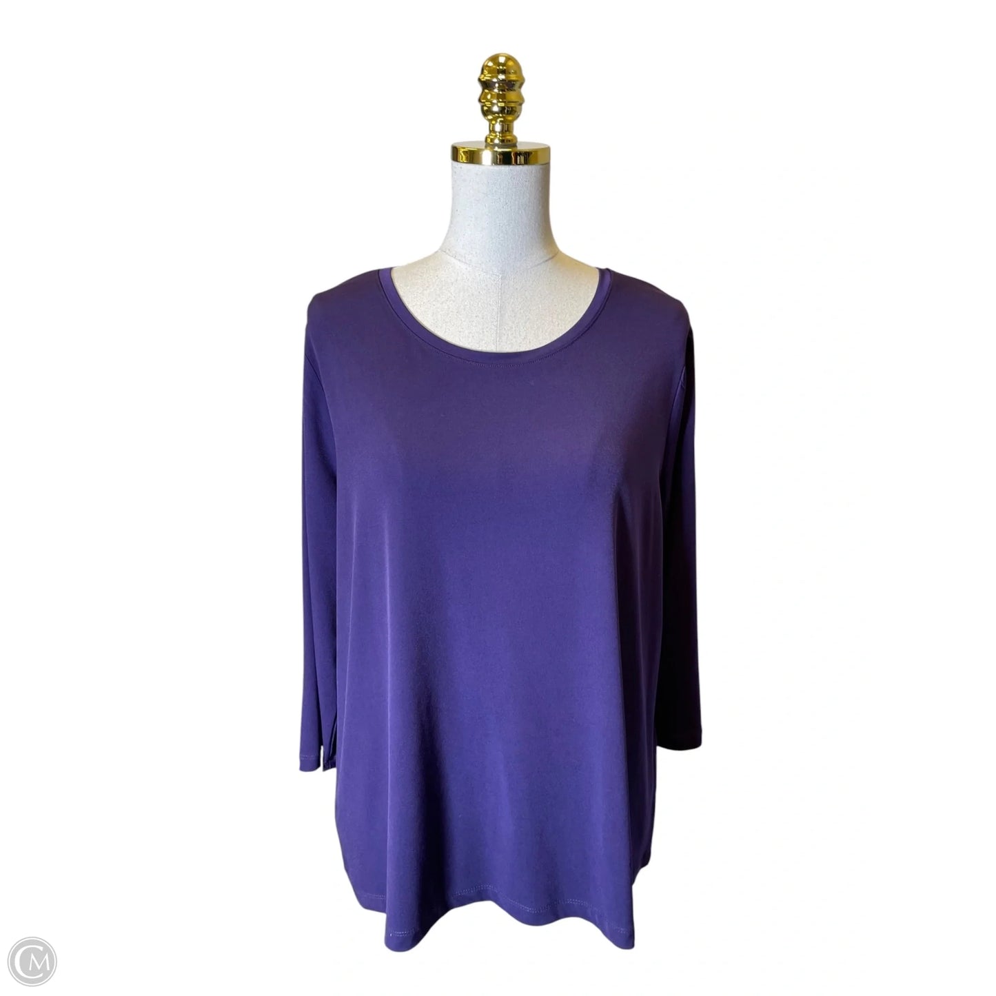 Top 3/4 Sleeve By Chicos In Purple, Size: Xl