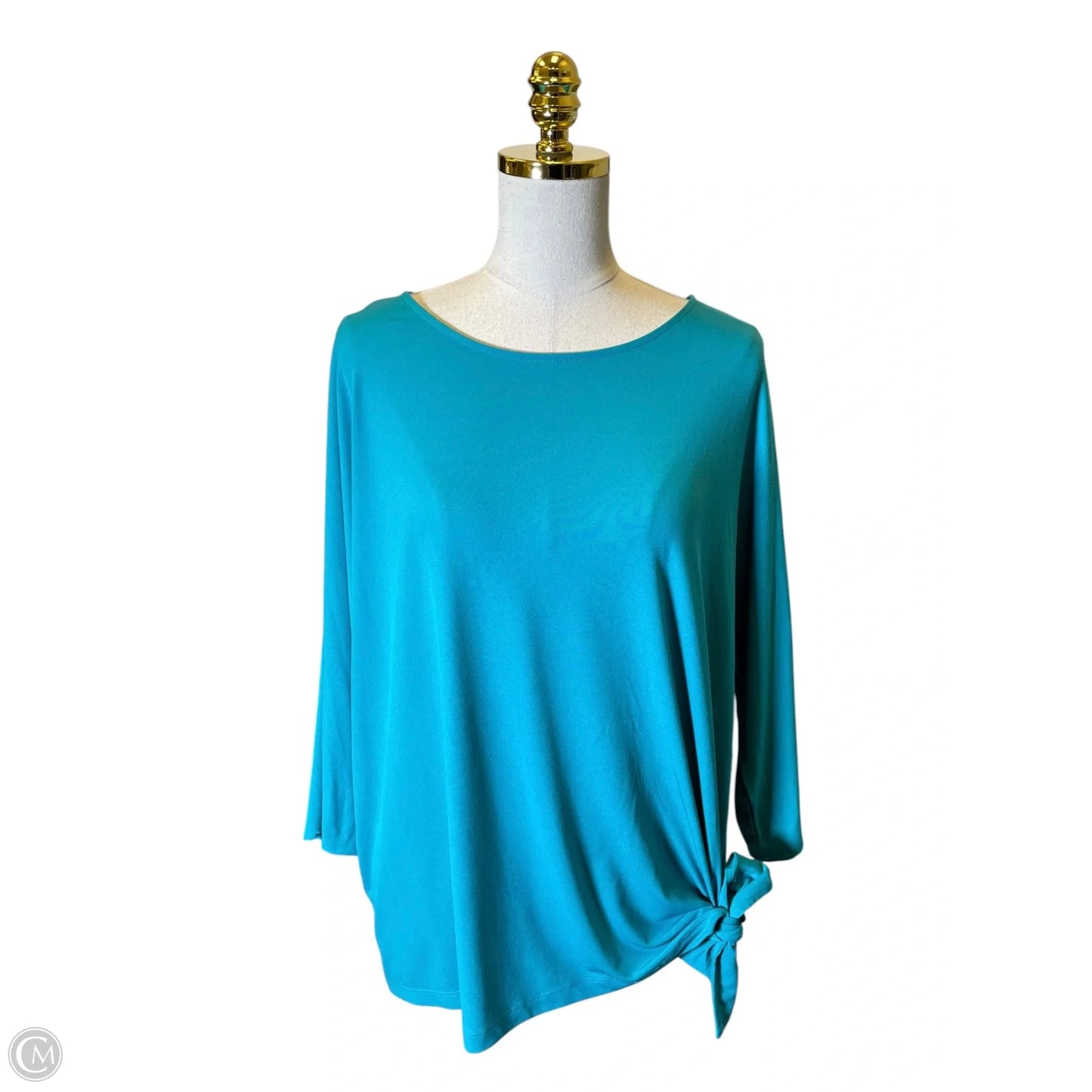 Top 3/4 Sleeve By Chicos In Aqua, Size: Xl