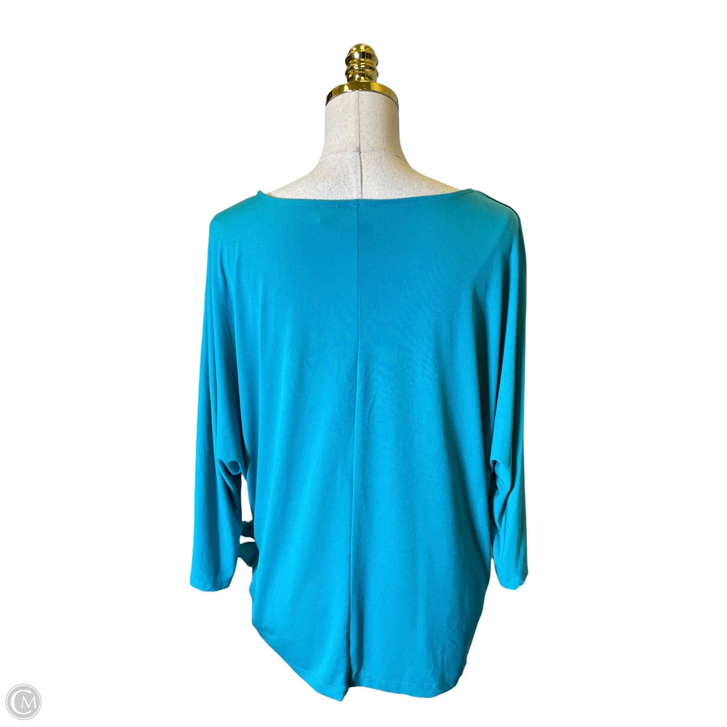 Top 3/4 Sleeve By Chicos In Aqua, Size: Xl