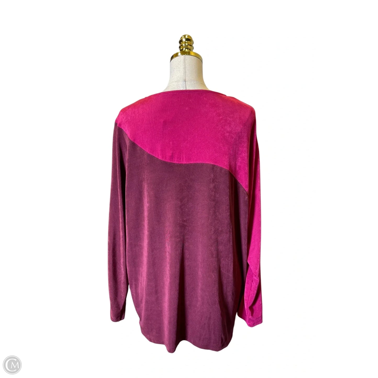 Top 3/4 Sleeve By Chicos In Pink, Size: Xl
