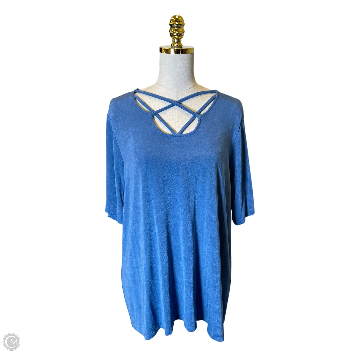 Top 3/4 Sleeve By Chicos In Blue, Size: Xl