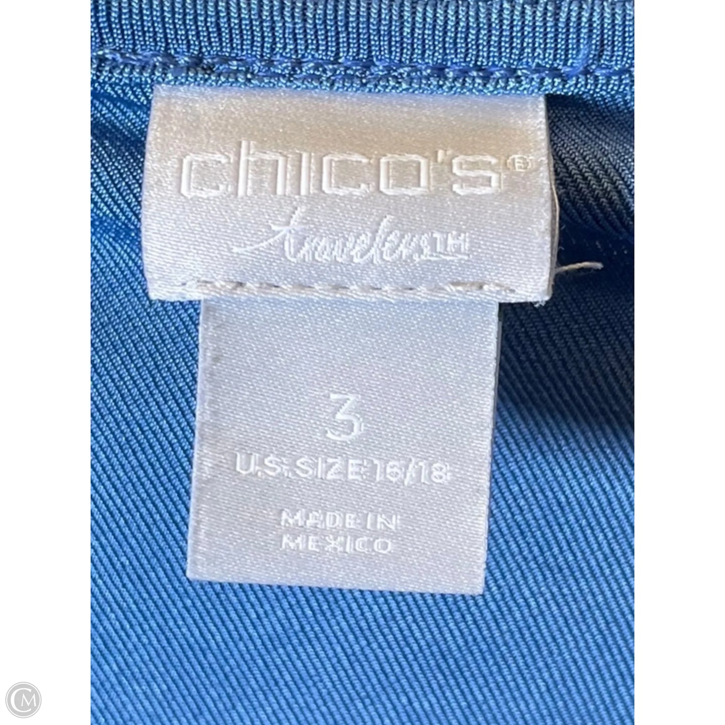 Top 3/4 Sleeve By Chicos In Blue, Size: Xl