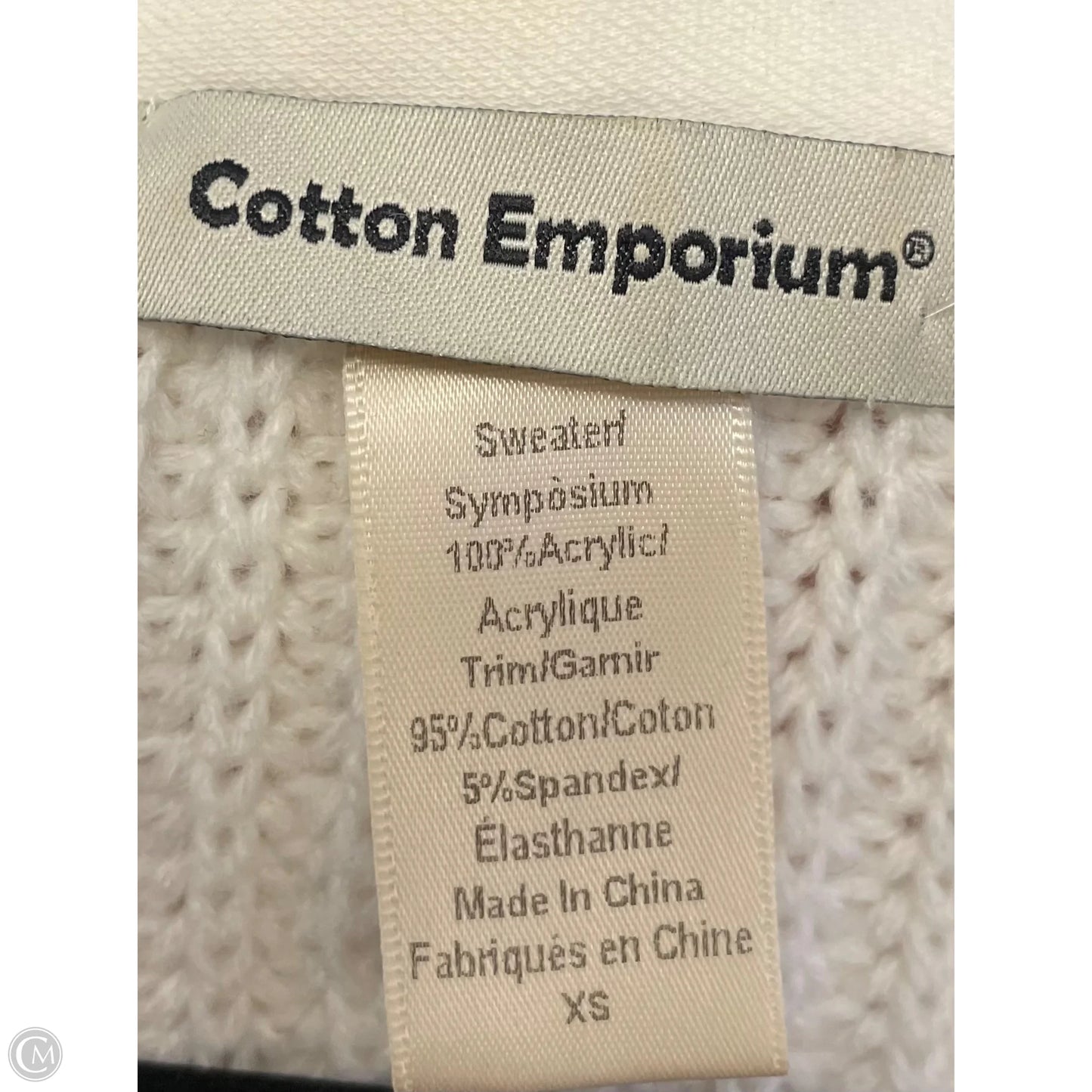 Sweater By Cotton Emporium In Cream, Size: Xs