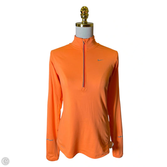 Athletic Jacket By Nike In Orange, Size: S