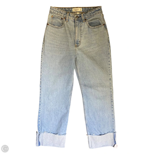 Jeans Wide Leg By Abercrombie And Fitch In Blue Denim, Size: 0