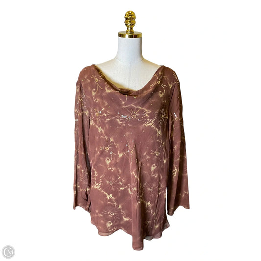 Top Long Sleeve By Lane Bryant In Brown, Size: 3x