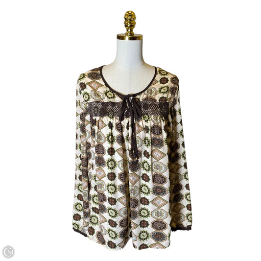 Top Long Sleeve By Daniel Rainn In Multi-colored, Size: L