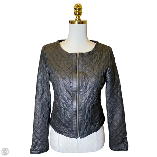 Jacket Leather By Hinge In Black, Size: M