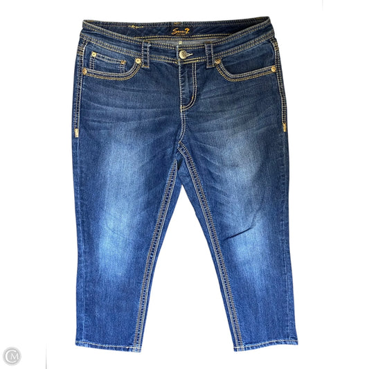 Jeans Straight By Seven 7 In Blue Denim, Size: 12