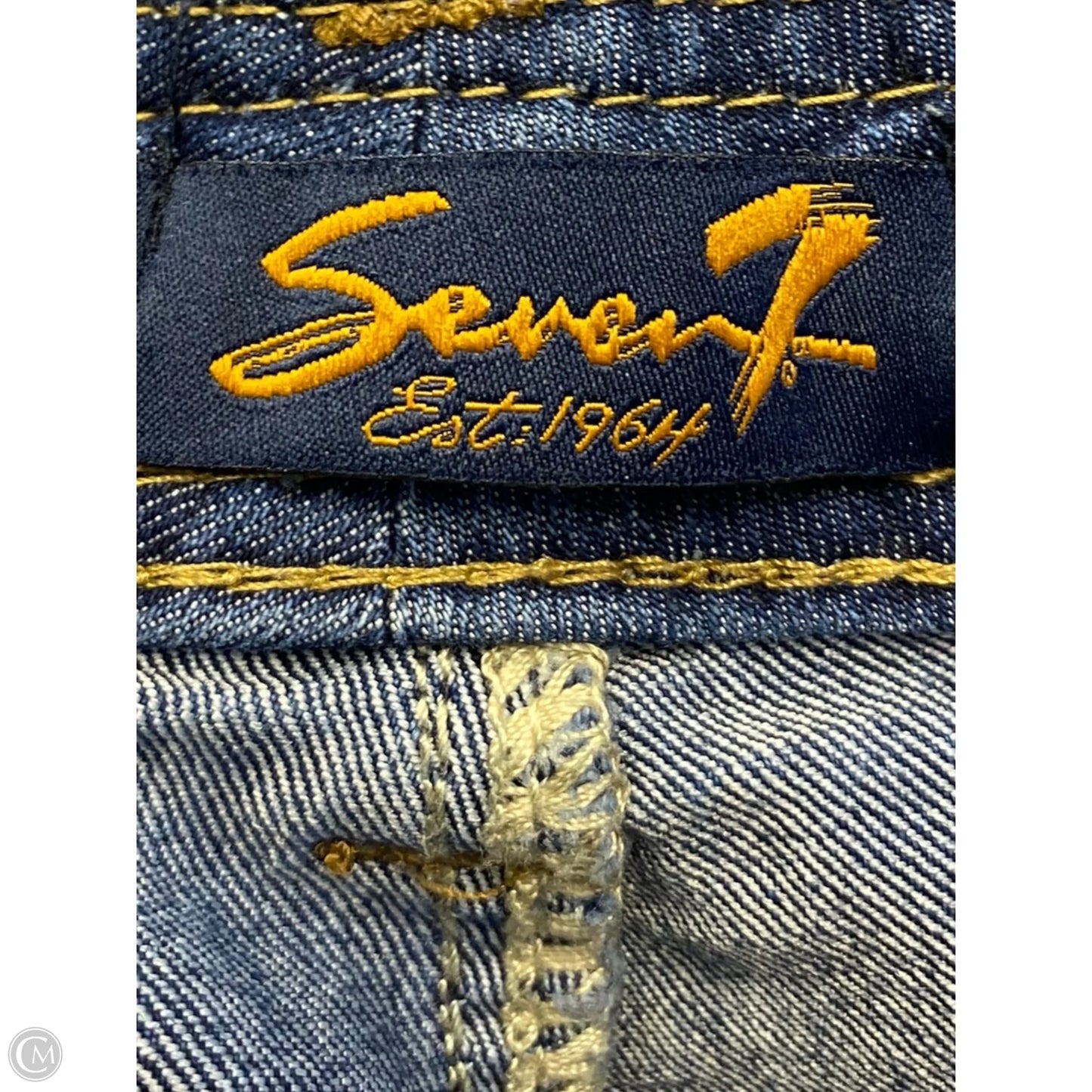 Jeans Straight By Seven 7 In Blue Denim, Size: 12