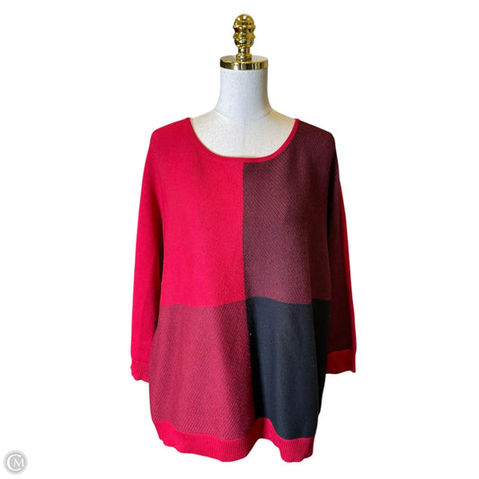Sweater By Chicos In Black & Red, Size: Xl