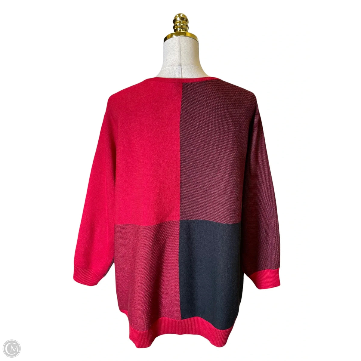 Sweater By Chicos In Black & Red, Size: Xl