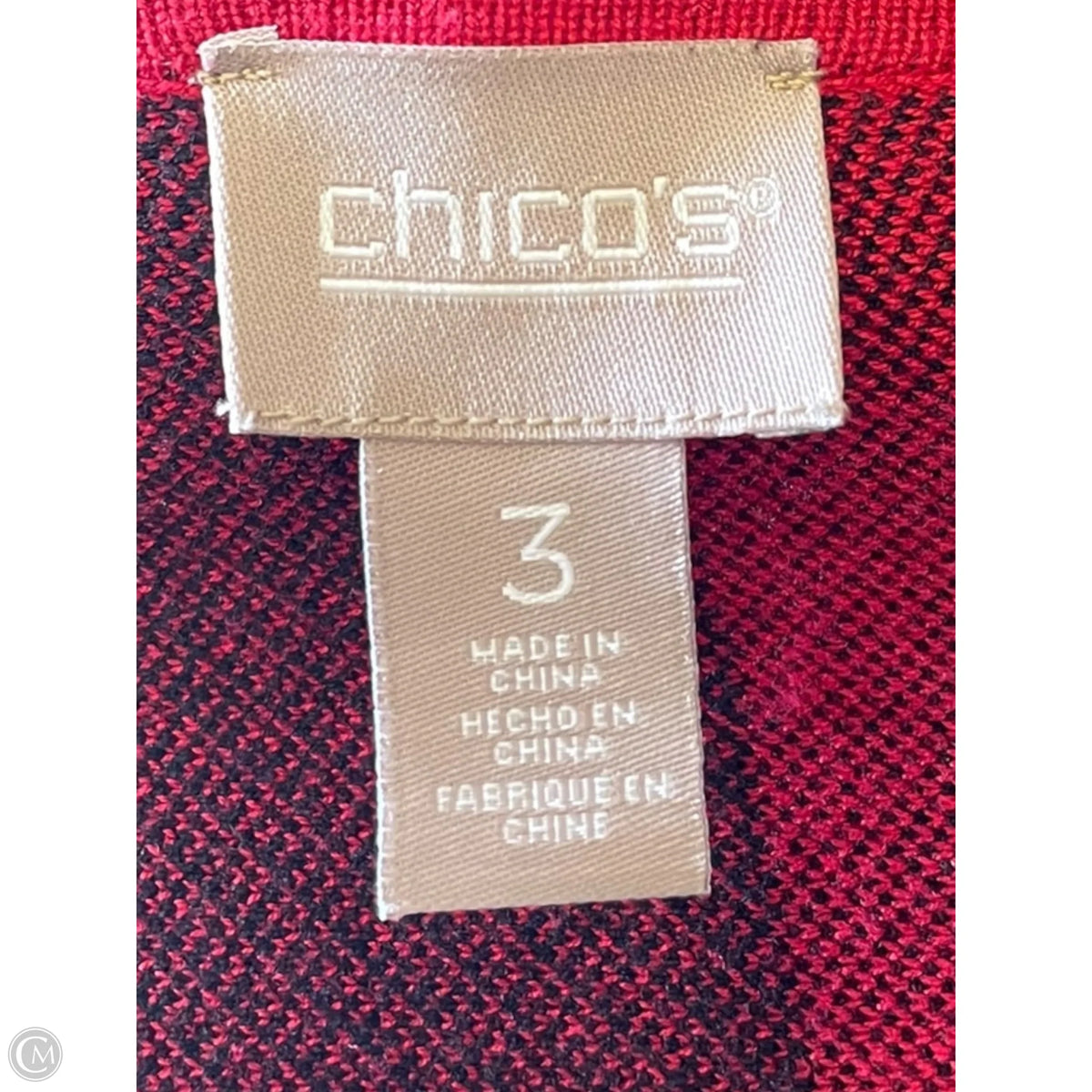 Sweater By Chicos In Black & Red, Size: Xl