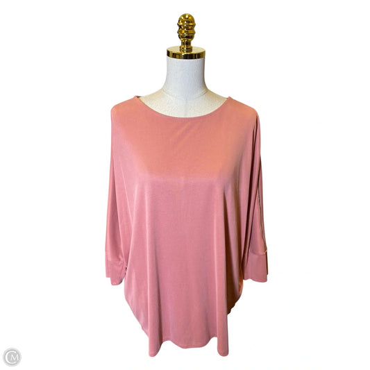 Top 3/4 Sleeve By Chicos In Pink, Size: Xl