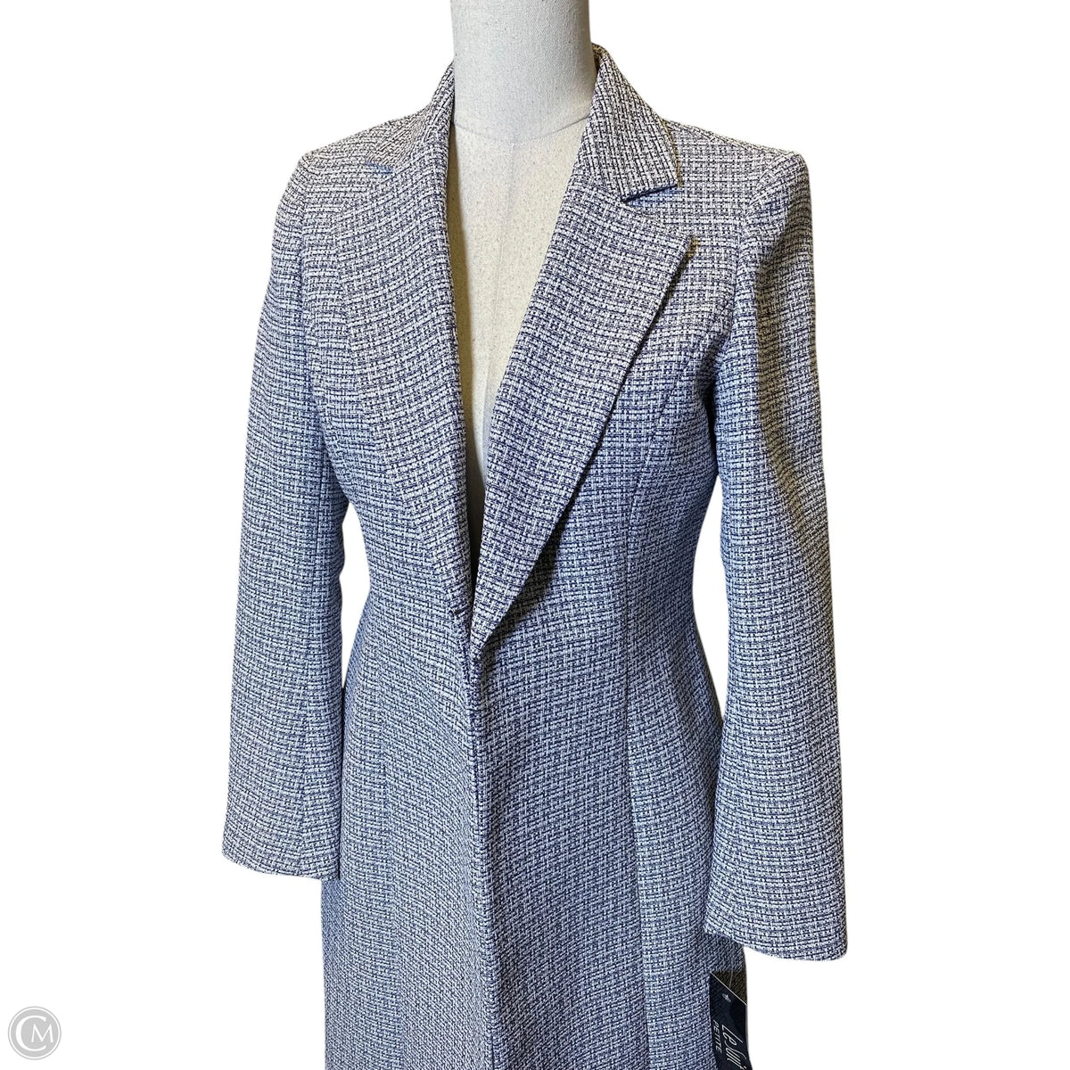 Blazer By Le Suit In Blue & White, Size: 4p