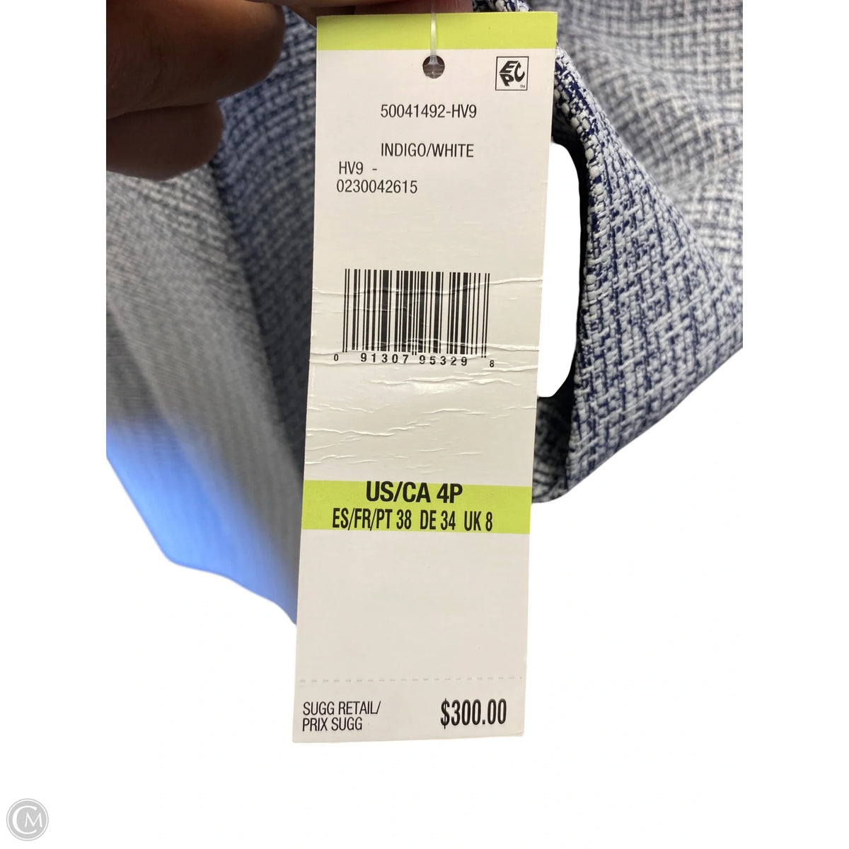 Blazer By Le Suit In Blue & White, Size: 4p