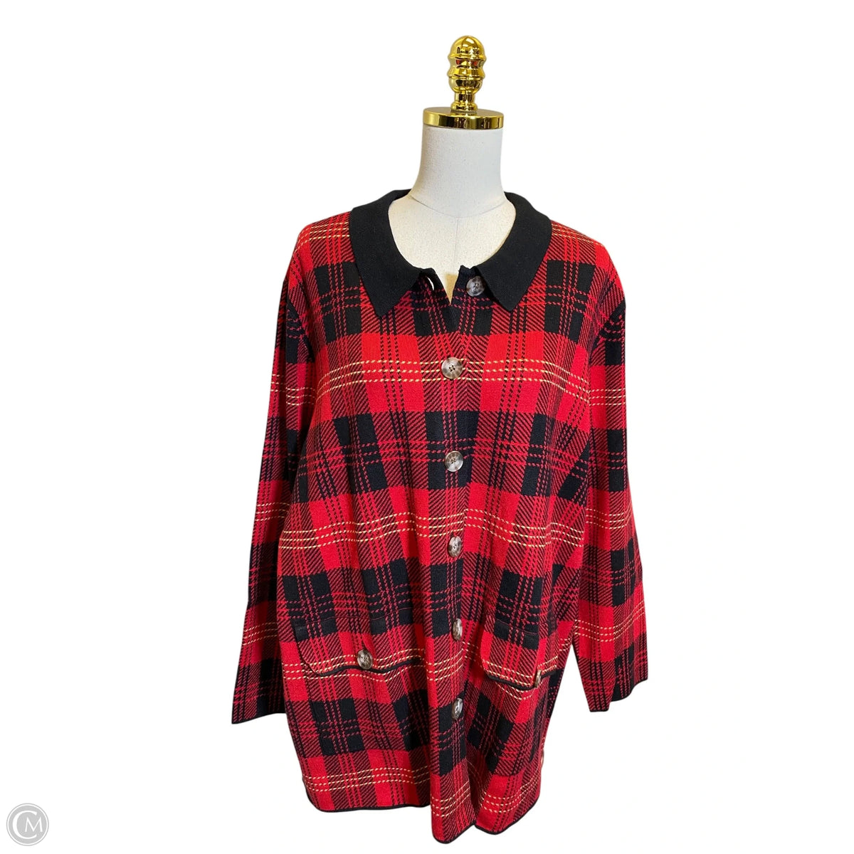 Sweater By Lane Bryant In Plaid Pattern, Size: 3x