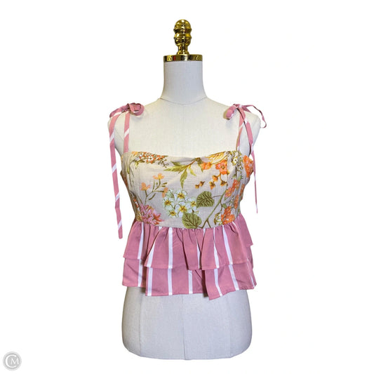 Top Short Sleeve By Tcec In Multi-colored, Size: L