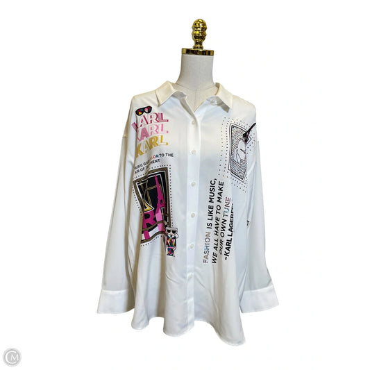 Top Long Sleeve Designer By Karl Lagerfeld In Multi-colored, Size: Xl