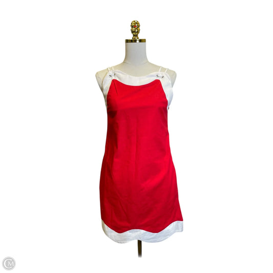 Dress Casual Midi By Clothes Mentor In Red & White, Size: M