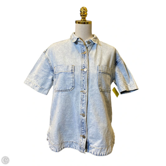 Top Short Sleeve By Clothes Mentor In Blue Denim, Size: M