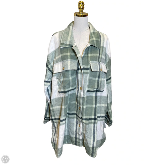Jacket Faux Fur & Sherpa By Banana Republic In Plaid Pattern, Size: 2x