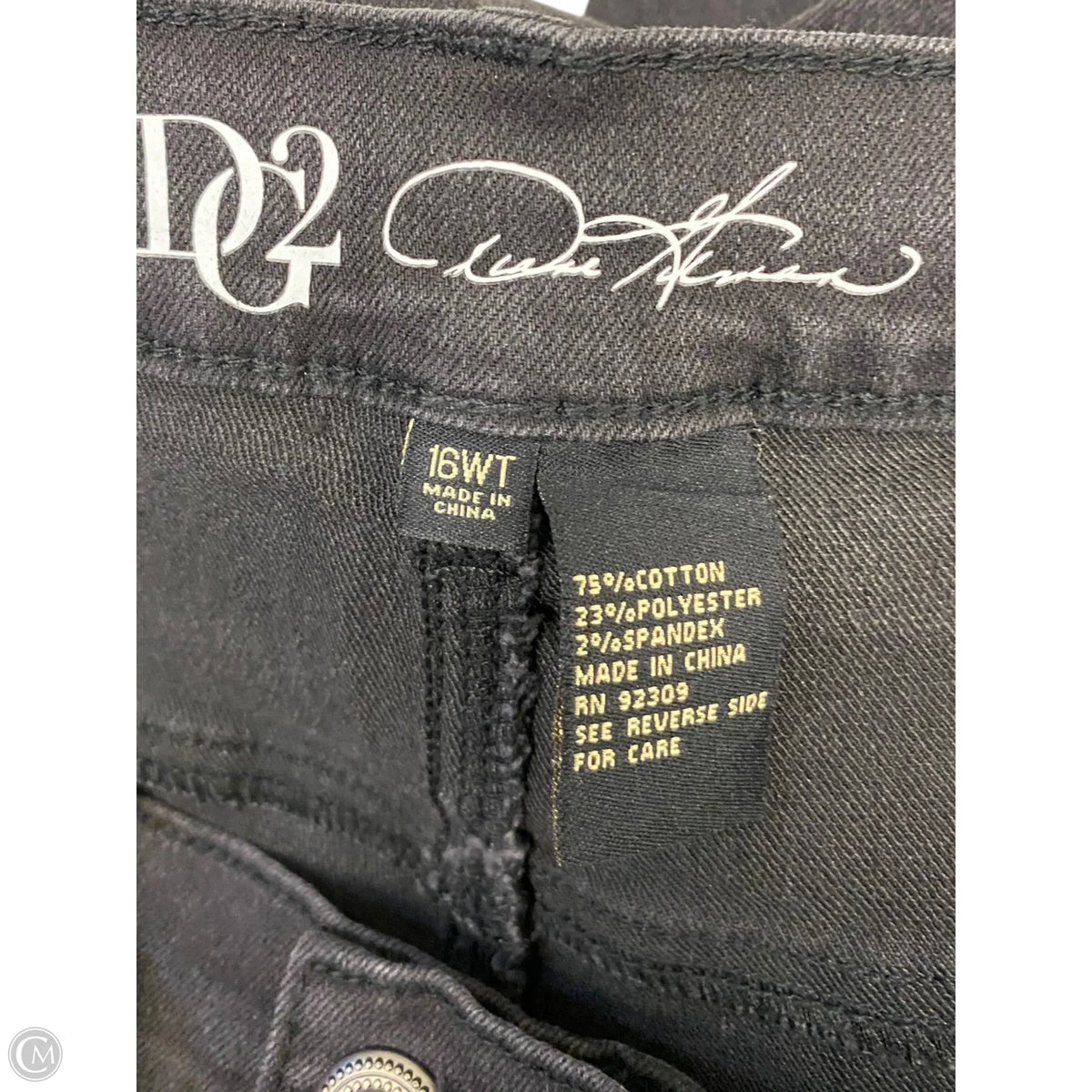 Jeans Straight By Dg2 In Black, Size: 16