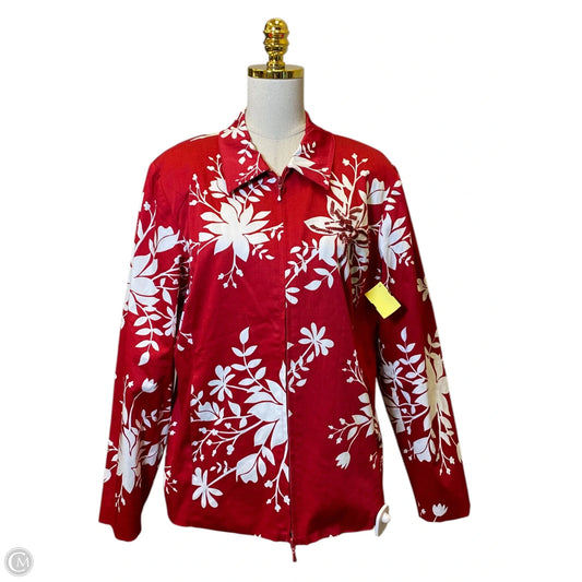 Jacket Other By Susan Graver In Red & White, Size: L