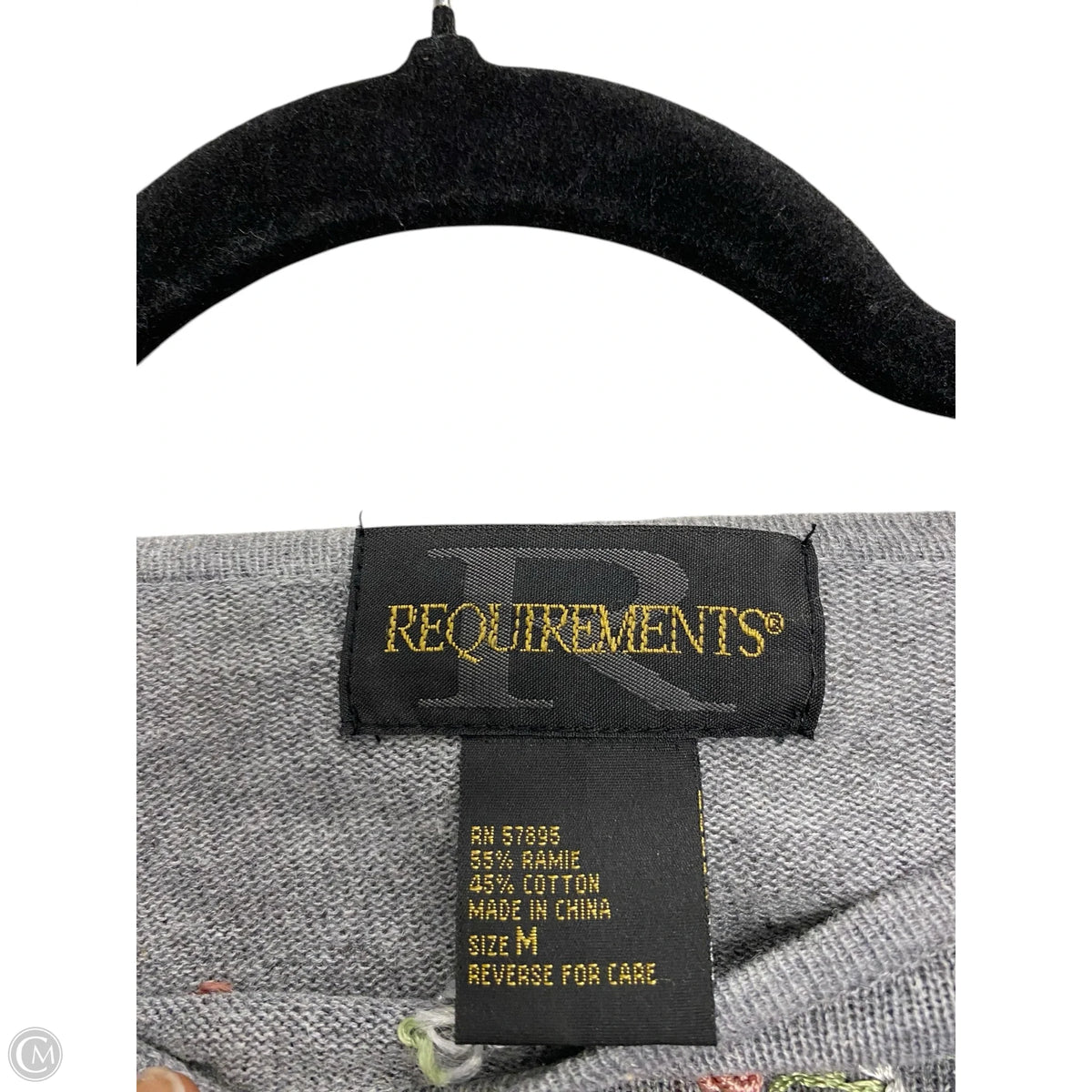Sweater By Requirements In Grey, Size: M