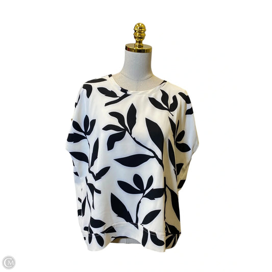 Top Short Sleeve By Wynne Layers In Black & White, Size: L