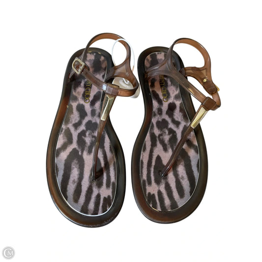 Sandals Luxury Designer By Jimmy Choo In Brown, Size: 8.5