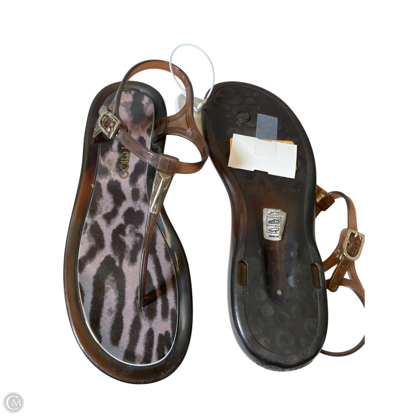 Sandals Luxury Designer By Jimmy Choo In Brown, Size: 8.5