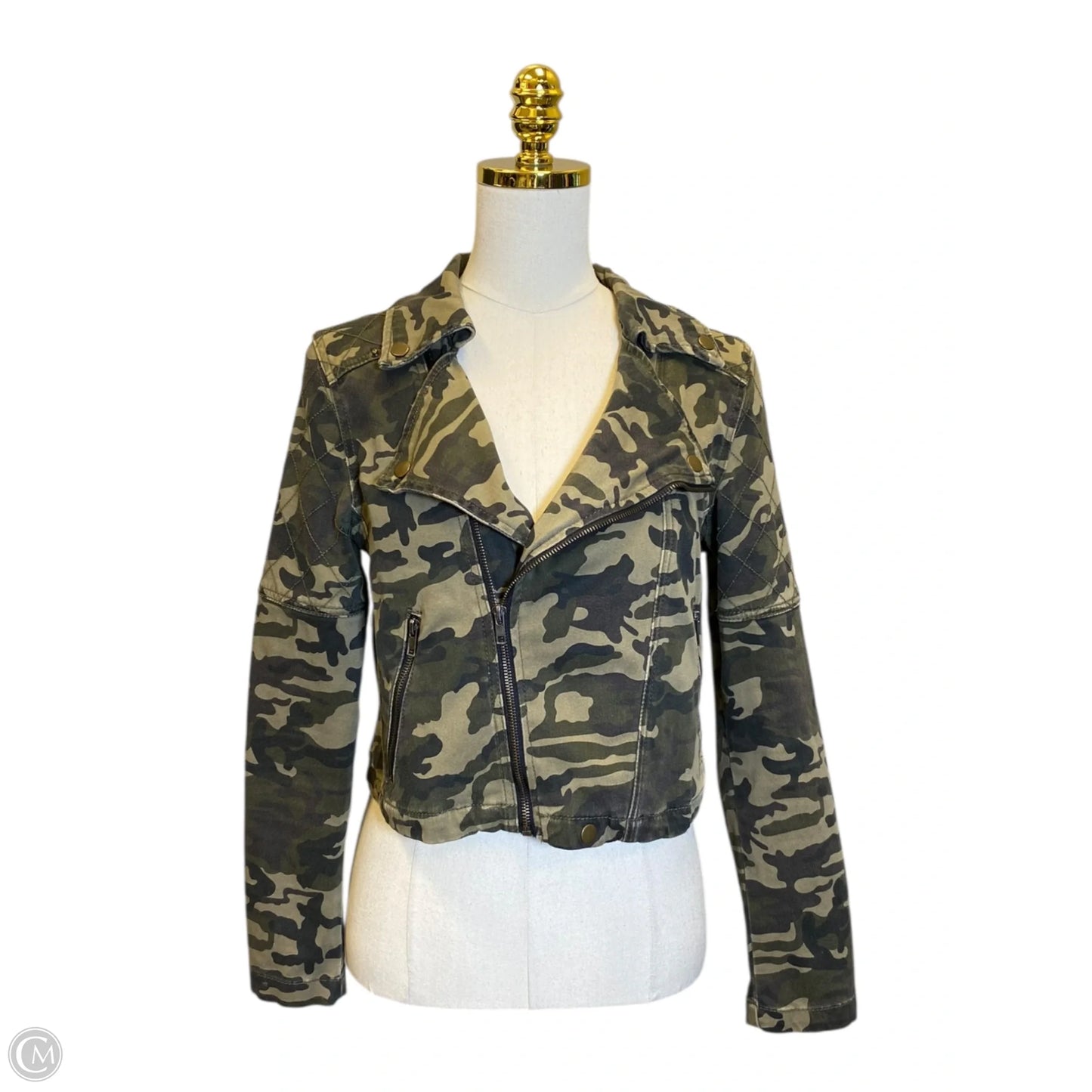 Jacket Denim By Forever 21 In Camouflage Print, Size: L