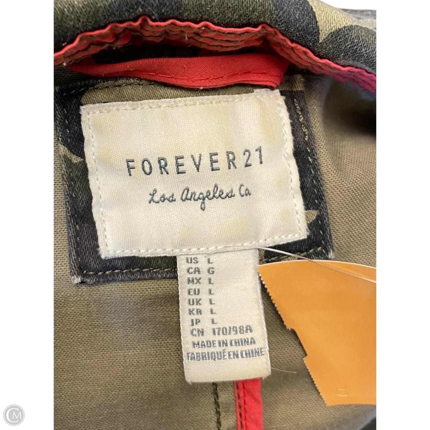 Jacket Denim By Forever 21 In Camouflage Print, Size: L