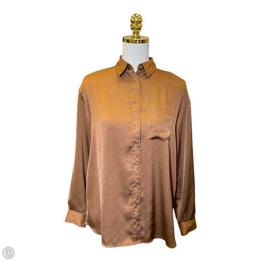 Top Long Sleeve By Express In Brown, Size: Xs