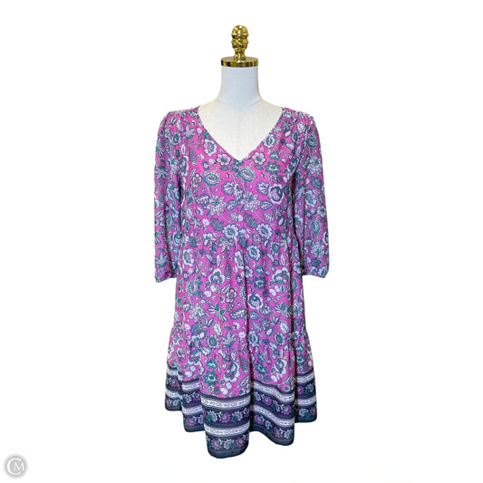 Dress Casual Midi By Loft In Multi-colored, Size: Xs