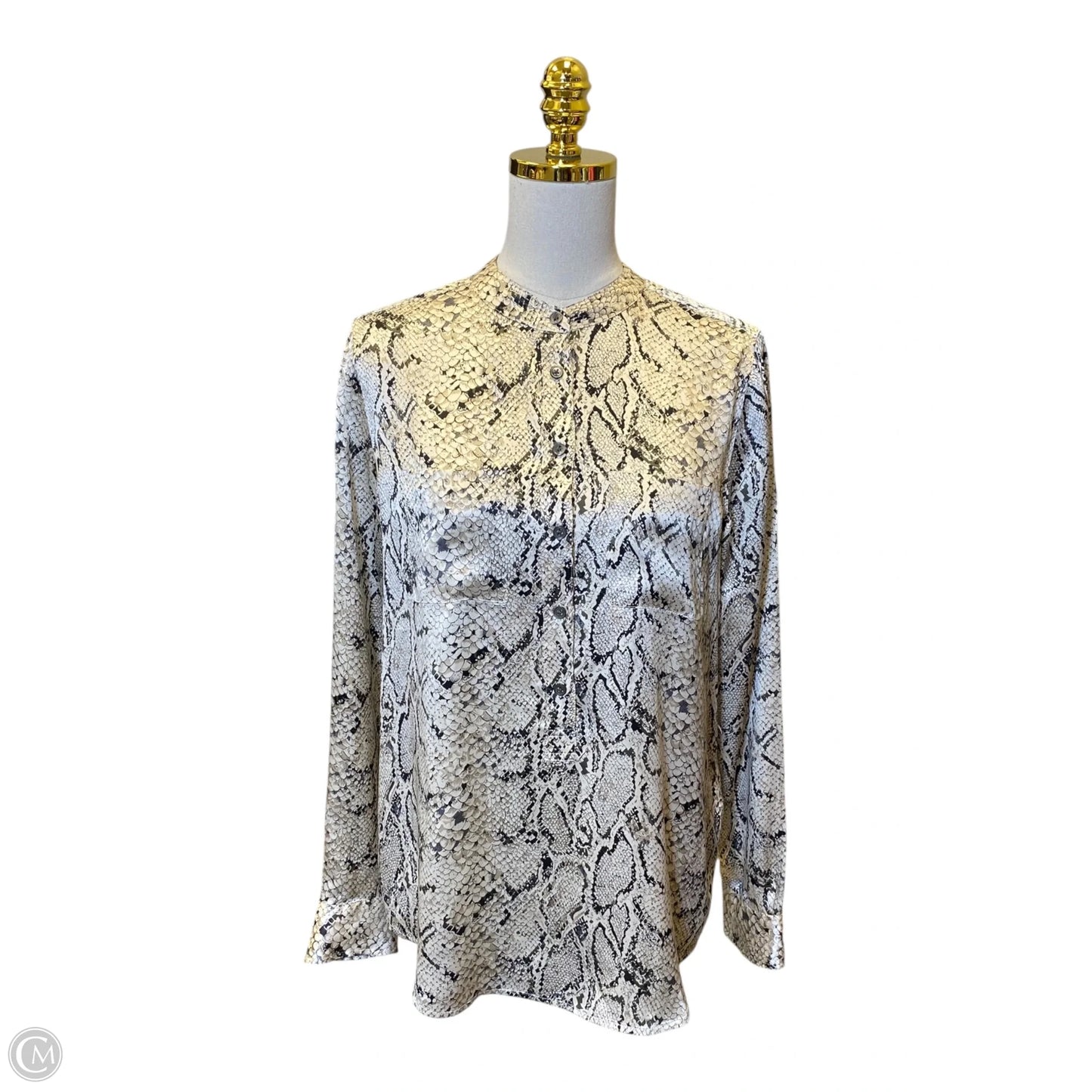 Top Long Sleeve By Equipment In Animal Print, Size: M