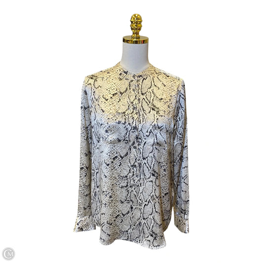 Top Long Sleeve By Equipment In Animal Print, Size: M