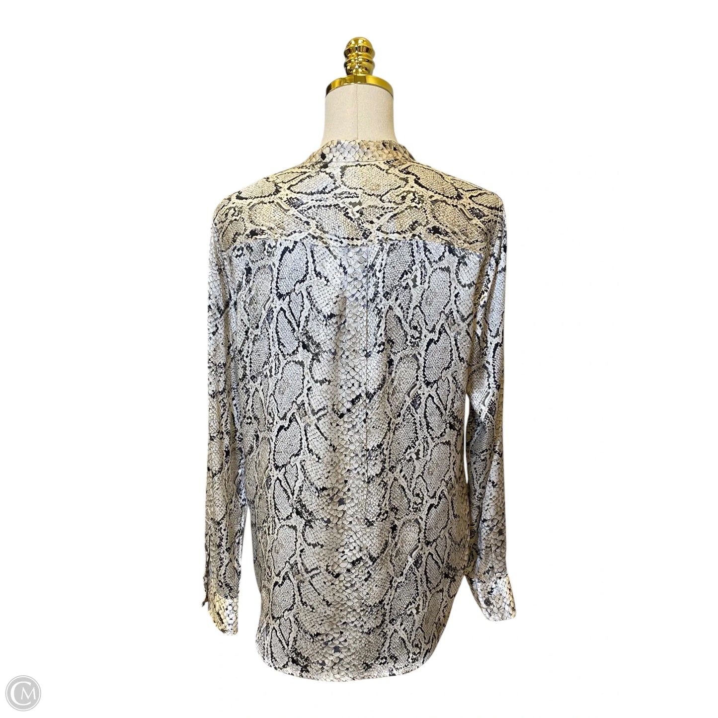 Top Long Sleeve By Equipment In Animal Print, Size: M