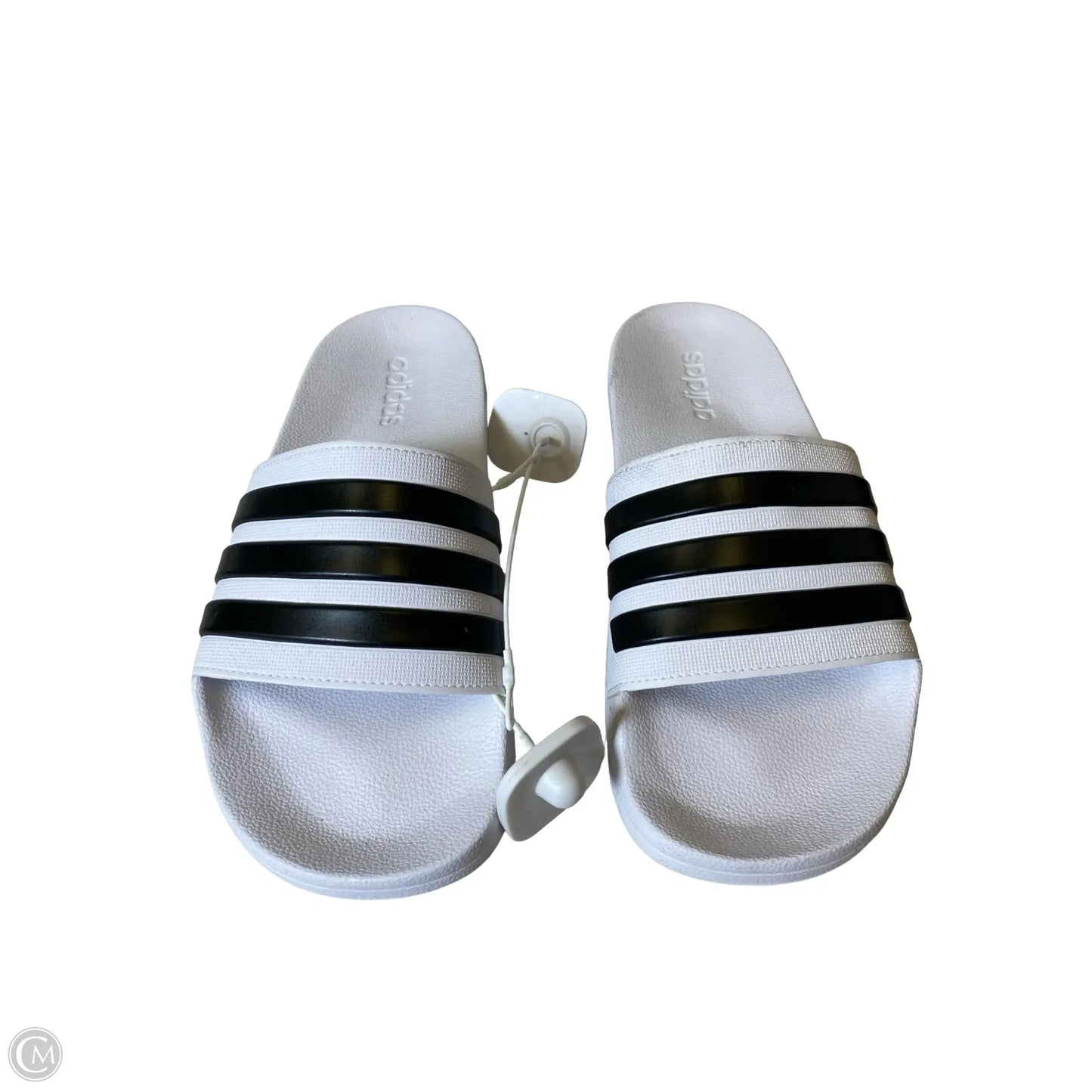 Slippers By Adidas In Black & White, Size: 10