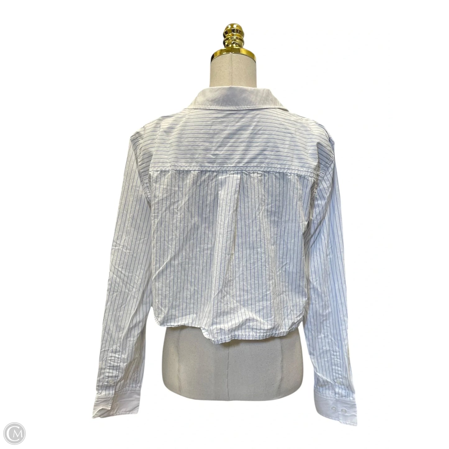 Top Long Sleeve By Good American In Striped Pattern, Size: M
