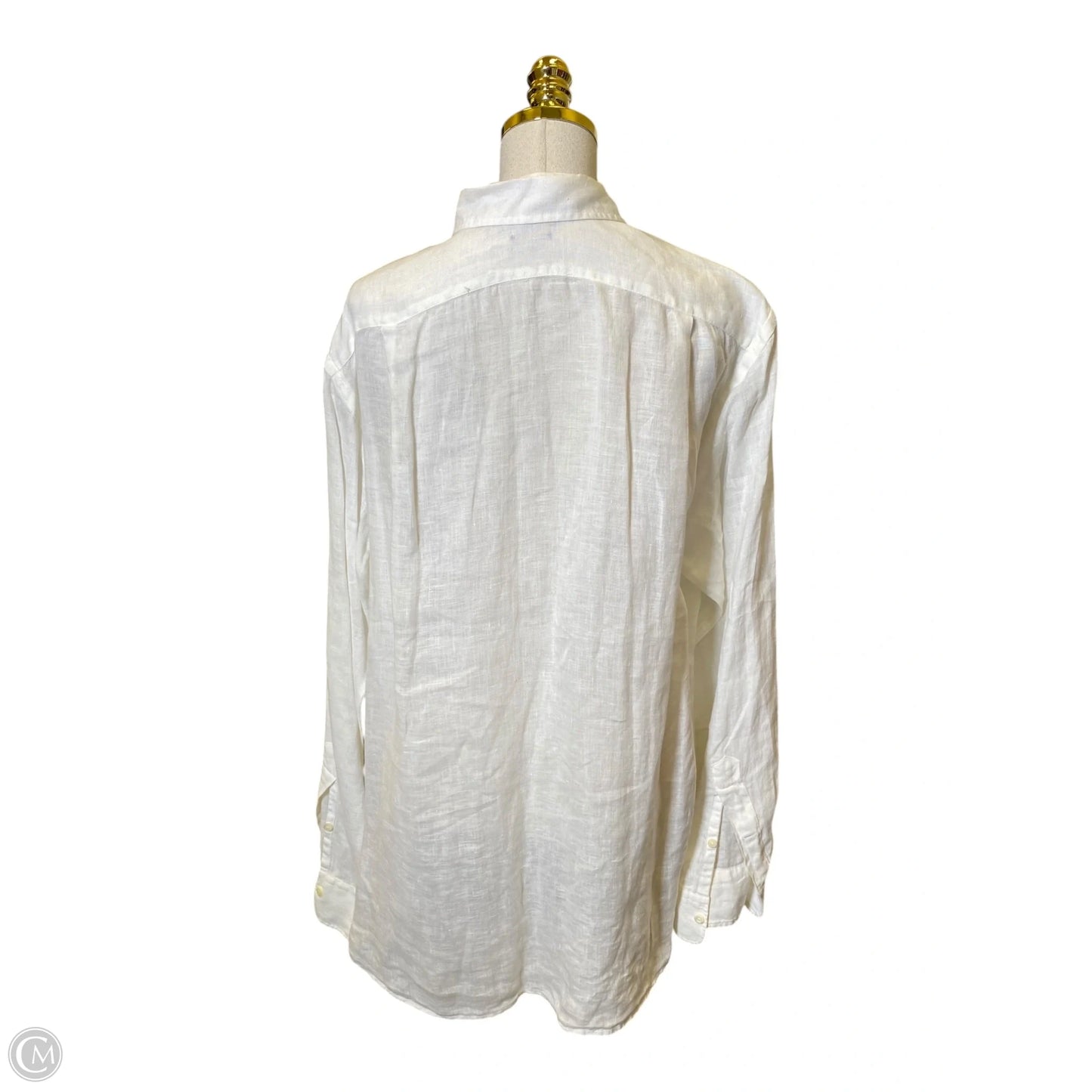 Top Long Sleeve By Polo Ralph Lauren In White, Size: L