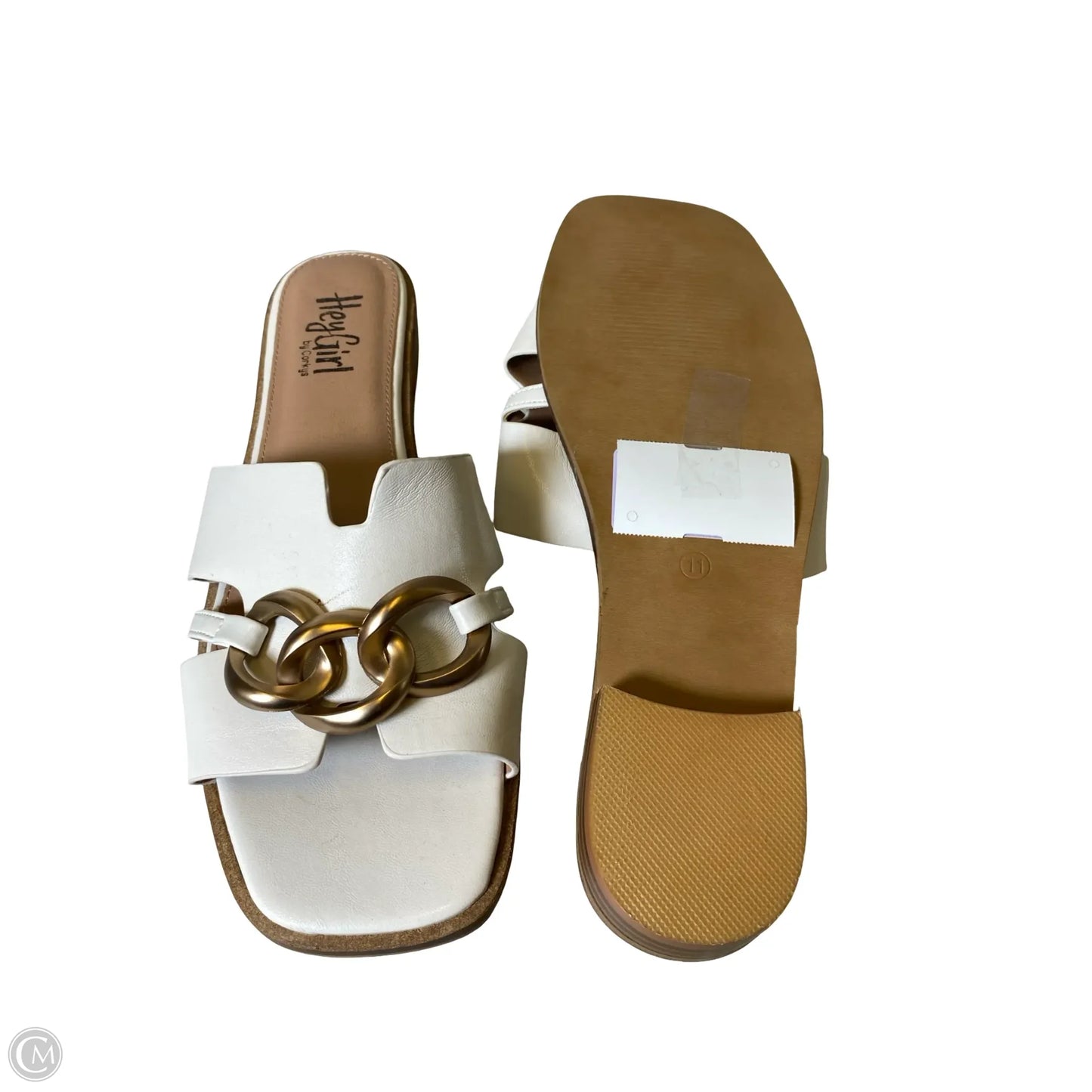 Sandals Flats By Corkys In Tan & White, Size: 11