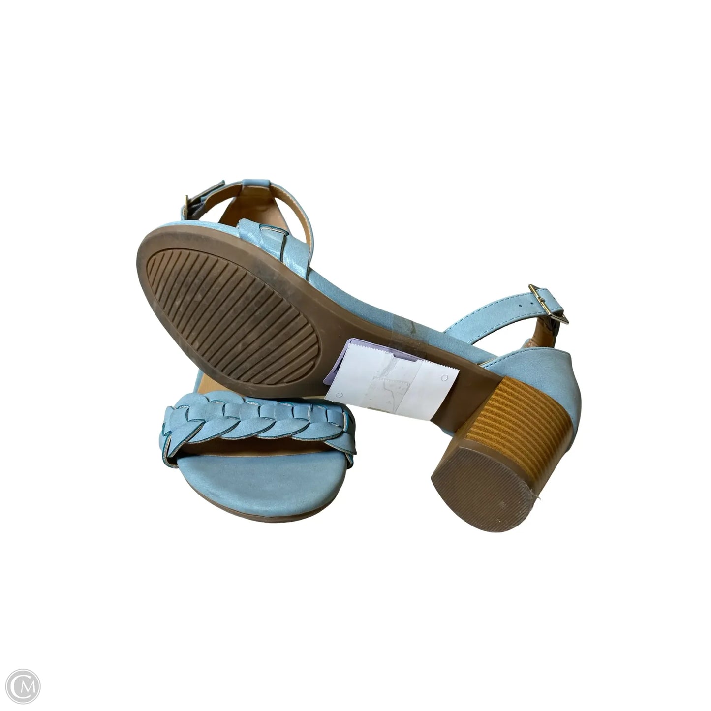 Sandals Heels Block By Clothes Mentor In Blue, Size: 7.5