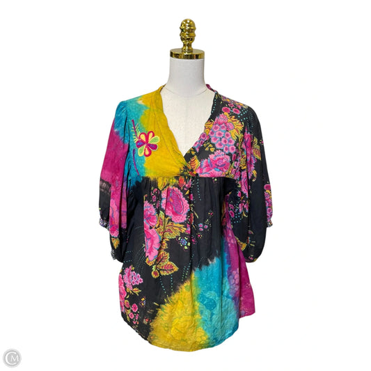 Top Long Sleeve By Tianello In Multi-colored, Size: M