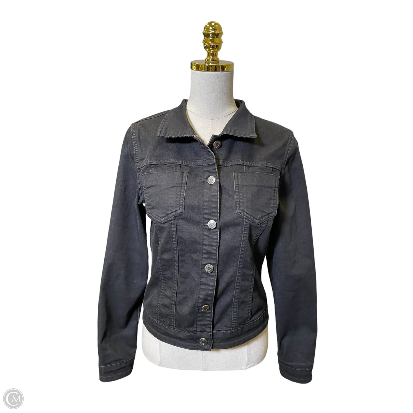Jacket Denim By Clothes Mentor In Black, Size: S
