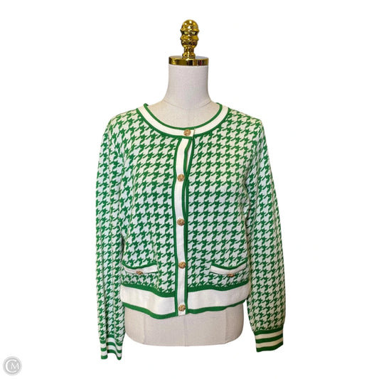 Sweater By Haute Monde In Cream & Green, Size: L