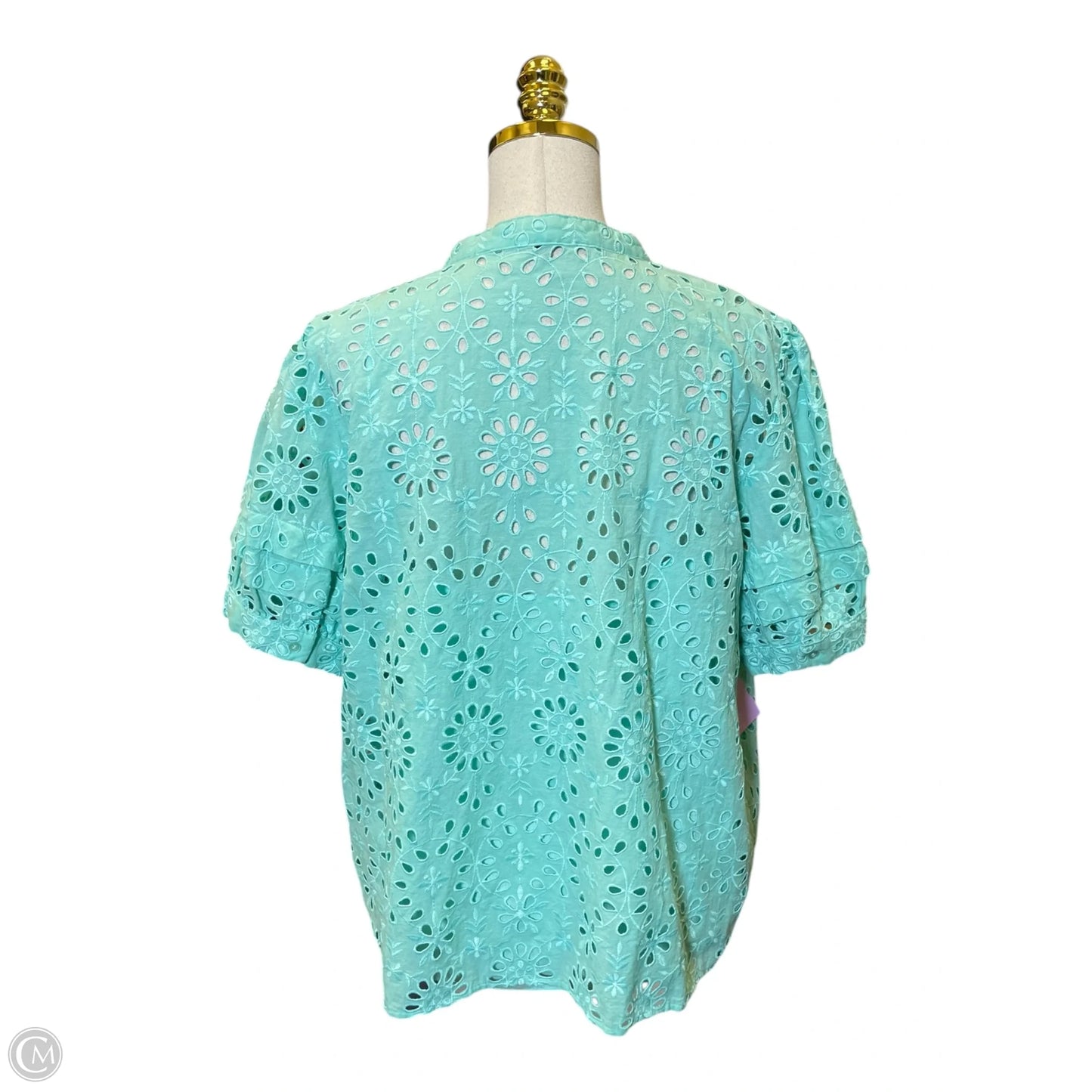 Top Short Sleeve By J. Crew In Aqua, Size: Xxl