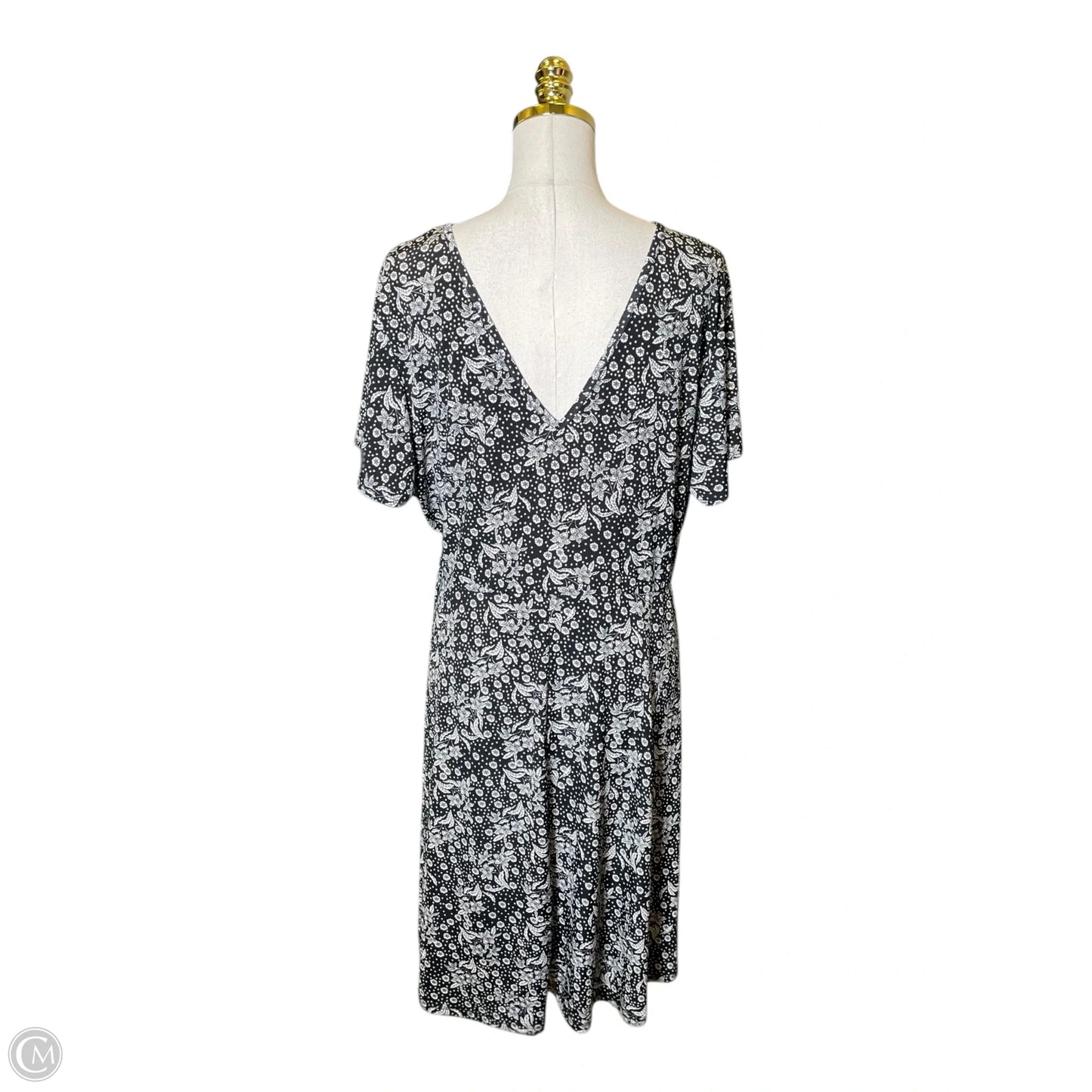 Dress Casual Midi By Kaileigh In Black & Cream, Size: 3x