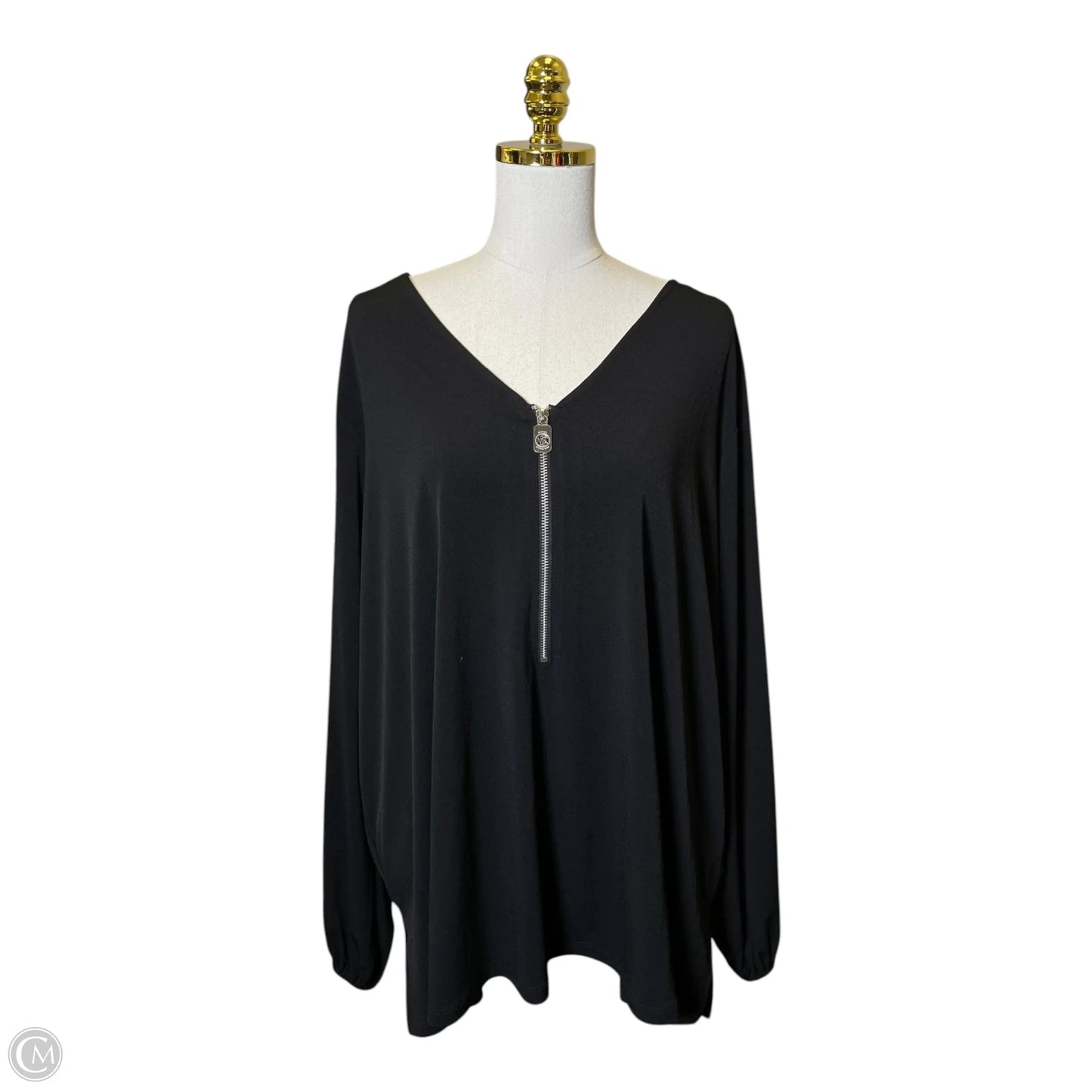 Top Long Sleeve Designer By Michael Kors In Black, Size: 3x